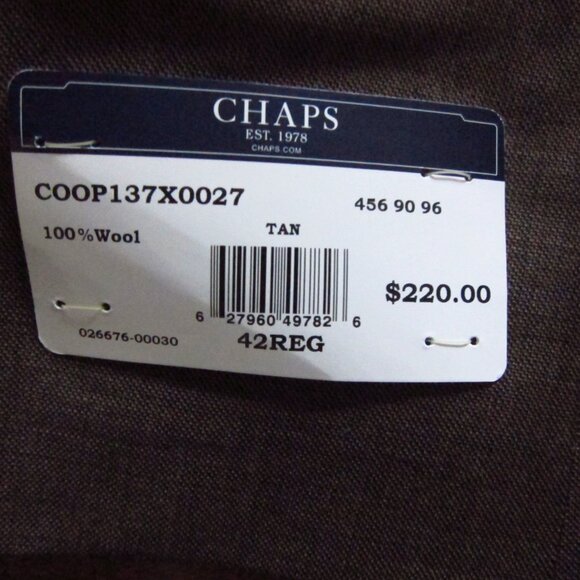 NWT- Mens CHAPS Ralph Lauren Brown Suit Size 42R & Pants 32 X 32- 100% Wool - Picture 10 of 16